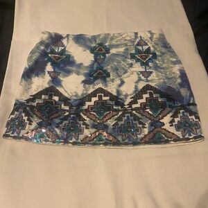 Express Sequined Aztec Skirt
